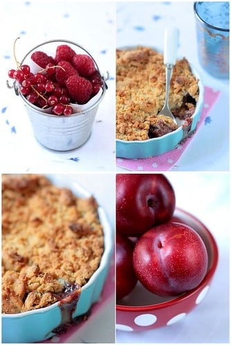 Plum Raspberry Cardamom Crumble