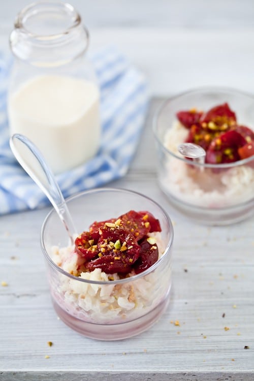 Roasted Plum & Creamy Flat Rice Pudding