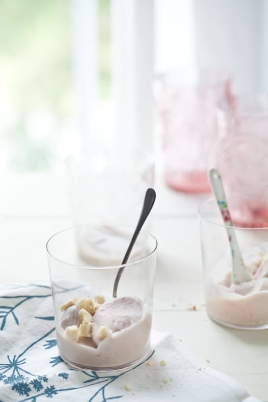 Roasted Peach Lavender Ice Cream & Lemon Salt Shortbread Cookies