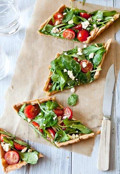 Savory Greens, Tomatoes & Goat Cheese Tarts