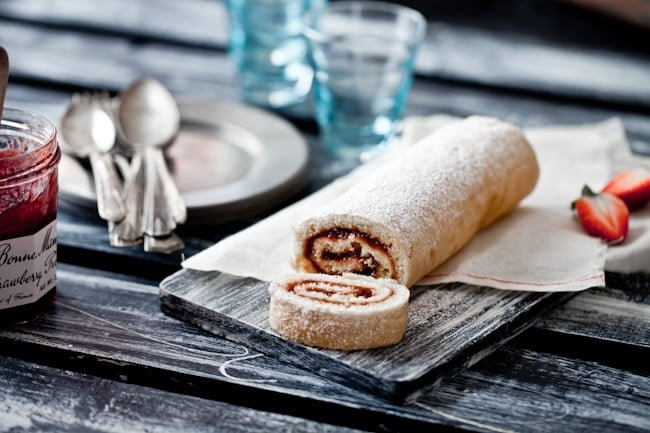 Gluten Free Strawberry Jelly Roll Cake