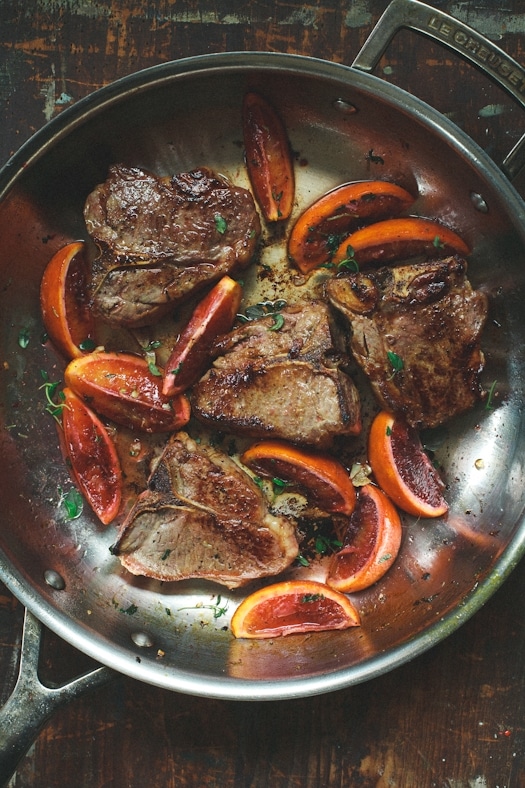 Lamb Chops & Blood Orange Sauce