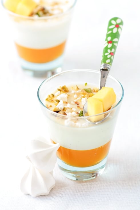 Mango and Vanilla Bean Buttermilk Panna Cotta