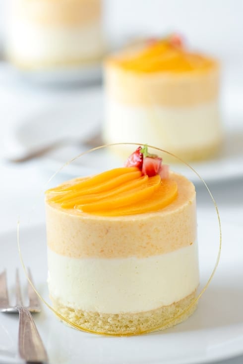 Peach Chamomille Mousse Cakes