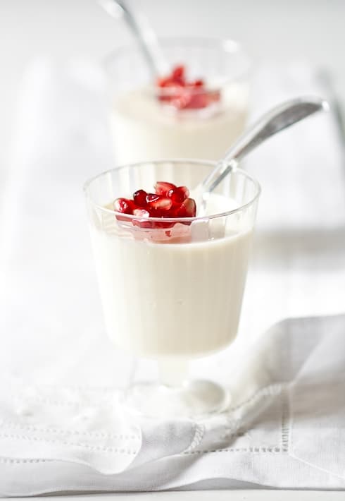 Pomegranate and Caramelized Pear Panna Cotta