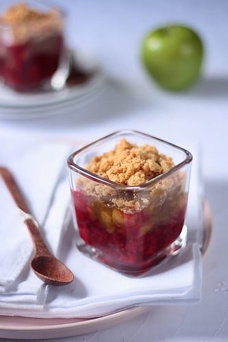 Roasted Caramel Figs, Berry and Apple Compote Verrines