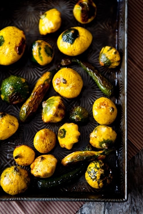 Roasted Patty Pan Squash & Zucchini