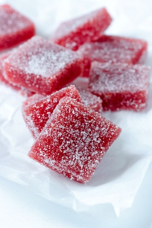 Strawberry Rhubarb Pate De Fruit