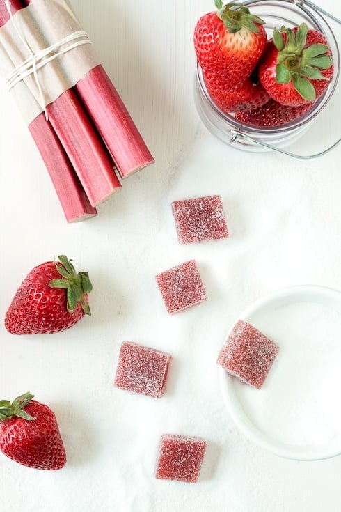 Strawberry Rhubarb Pate de Fruit