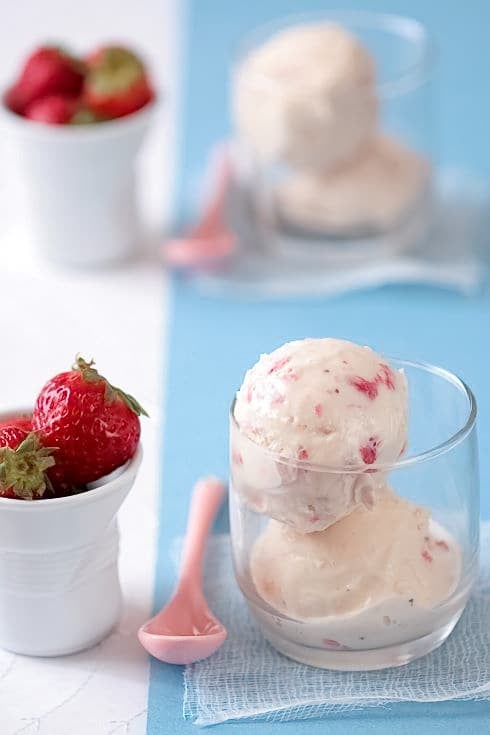 Strawberry Vanilla Ice Cream & Strawberry Thyme Shortbreads