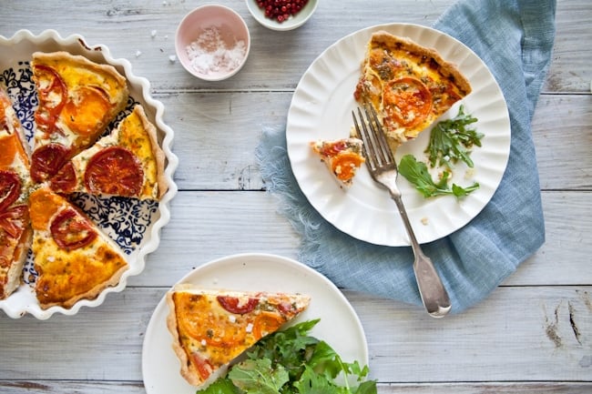 Fresh Tomato Tart & A Radish & Pea Salad