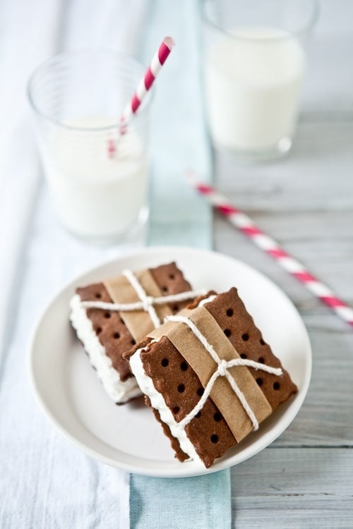 Vanilla Bean Chocolate Ice Cream Sandwiches